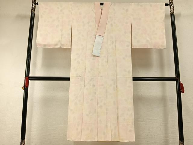 平和屋着物●長襦袢　袷　草花文　正絹　逸品　AABD8749fy