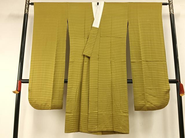 平和屋着物●振袖用長襦袢　無双仕立て　横縞　正絹　逸品　AABD8733fy