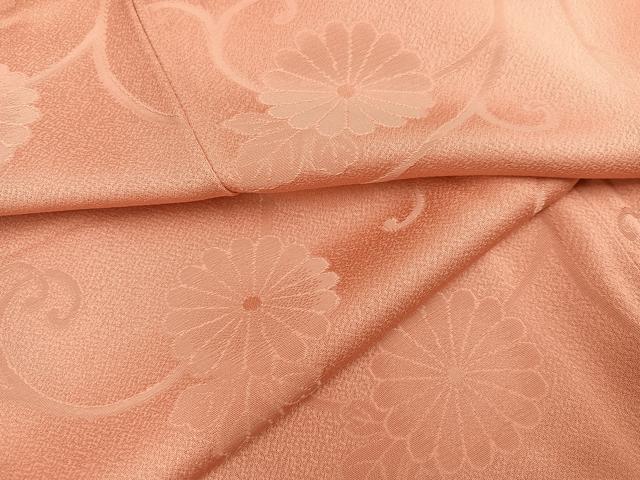 平和屋着物●上質な色無地　花唐草地紋　東雲色　正絹　逸品　AABE0786ph