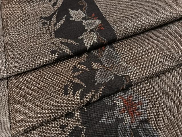 平和屋着物●本場大島紬　カタス9マルキ　草花間道　正絹　逸品　AABE1228ph