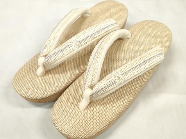 平和屋着物＊夏物　和装小物　和装草履　履物　網代編み　楽艸　コルク　逸品　未使用　DABA7163zzz