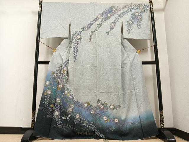 平和屋着物●訪問着　辻が花　絞り　暈し染め　金彩　正絹　逸品　AABE2545ph