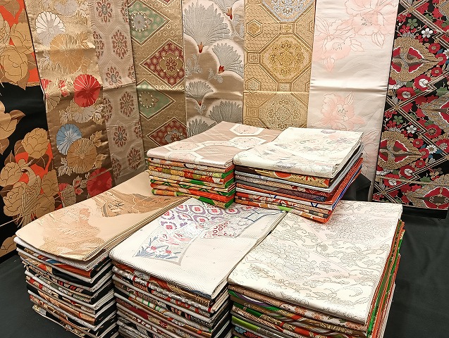 平和屋着物■袋帯 西陣 まとめて100点 向い鶴 鴛鴦 尾長鳥 向い鳥 人物 向い蝶 風景 更紗 正倉院 金銀糸 未使用品あり 全て正絹 mmm986