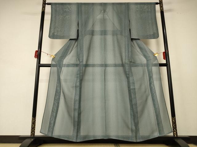 平和屋着物＊夏物　色無地　紗　豆がら茶色　正絹　逸品　AABE2661jd