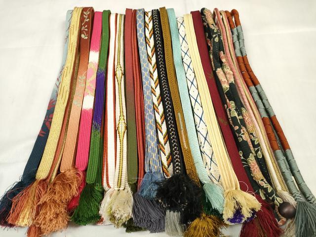 平和屋着物●和装小物　帯締め20本セット　高麗組　笹浪組　唐組　鎌倉組　奈良組　冠組　亀甲組　丸ぐけ　金糸　逸品　DABA7185zzz