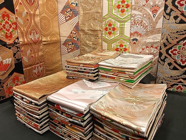 平和屋着物■袋帯 西陣 まとめて100点 鳳凰 向い鶴 向い尾長鳥 牛 馬 人物 蝶 風景 更紗 松竹梅 花柄 佐賀錦 未使用品あり 全て正絹 mmm996