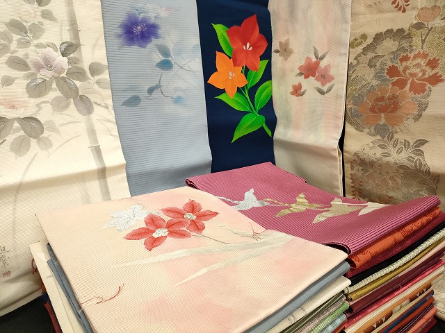 平和屋本店■夏物 名古屋帯 絽 紗 まとめて 50点 鶴 花柄 絽綴れ 作家物 手描き 刺繍 金銀糸 など 未使用品あり 全て正絹 se3849
