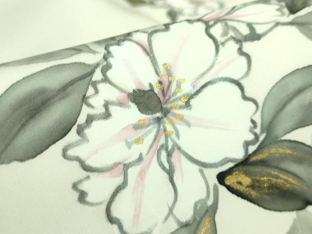 平和屋着物●極上　塩瀬　九寸名古屋帯　手描き　枝花文　金彩　逸品　DZAB3124kh6 Yahoo!オークション - 平和屋本店 極上 塩瀬 九寸名古屋帯 枝桜文 金彩