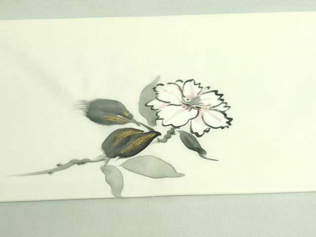 平和屋着物●極上　塩瀬　九寸名古屋帯　手描き　枝花文　金彩　逸品　DZAB3124kh6 Yahoo!オークション - 平和屋本店 極上 塩瀬 九寸名古屋帯 枝桜文 金彩