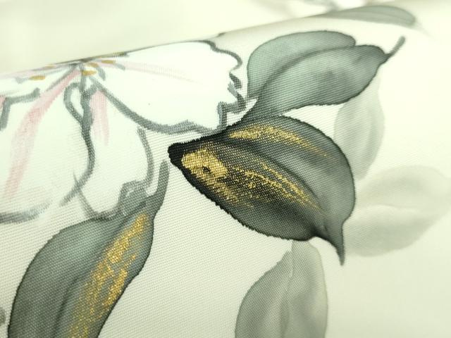 平和屋着物●極上　塩瀬　九寸名古屋帯　手描き　枝花文　金彩　逸品　DZAB3124kh6 平和屋着物○極上 塩瀬 九寸名古屋帯 手描き 枝花文 金彩 逸品