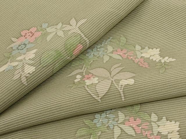 平和屋着物＊夏物　小紋　絽　草花丸文　正絹　逸品　AABE4384jd