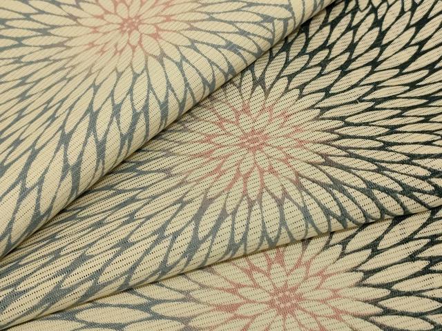 平和屋着物＊夏物　小紋　絽　花尽くし　洗える着物　AABE4757jd