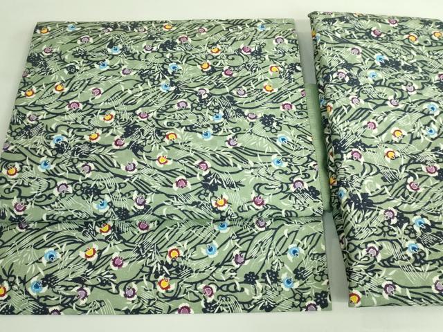平和屋本店●極上　本場琉球紅型　琉球びんがた　知念紅型研究所　知念貞男　つけ帯　ふくら雀　反端付き　逸品　DZAB3363kh6_1