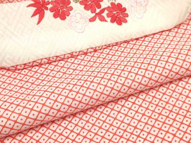 平和屋着物[]七五三　女の子　７歳　祝着　四つ身　長襦袢(単衣・半衿刺繍)セット　鳳凰　雪輪御所車花蝶文　金彩　逸品　DABA3569ma_7