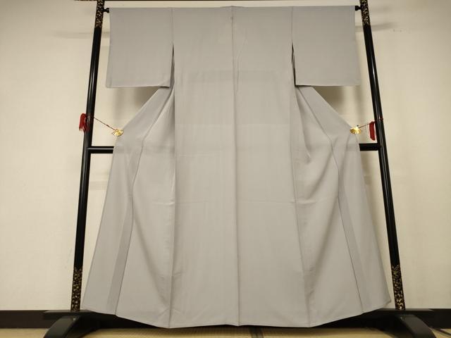 平和屋着物＊夏物　色無地　絽　絹鼠色　正絹　逸品　未使用　AABE7413jd