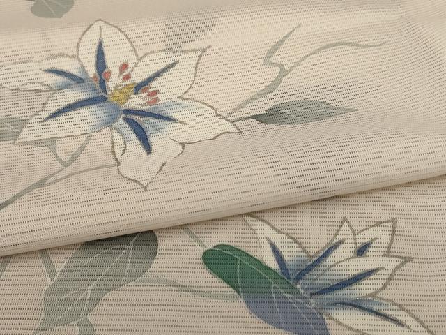 平和屋着物＊夏物　訪問着　絽　草花文　銀彩　洗える着物　AABE7423jd_4