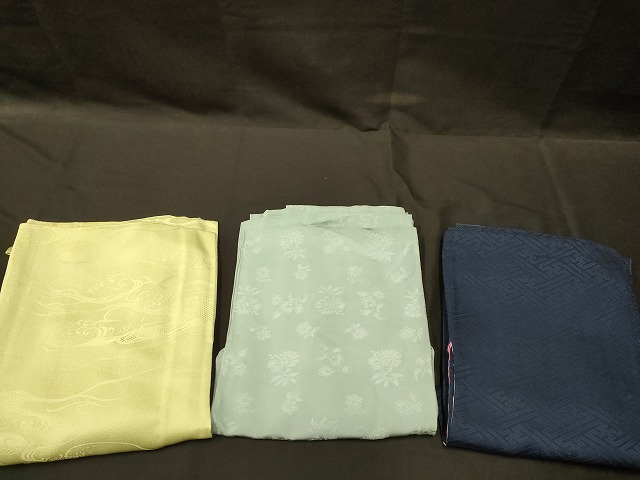 平和屋本店■色無地 まとめて 3点 更紗 立波 紗綾形 地紋 など 着用可能多数 全て正絹 ppp3242