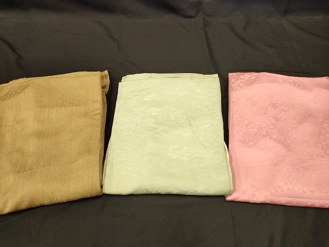 平和屋本店■色無地 まとめて 3点 風景 花柄 地紋 など 着用可能多数 未使用品あり 全て正絹 ppp3256