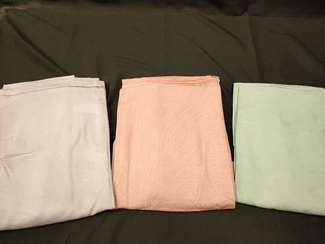 平和屋本店■色無地 まとめて 3点 乱菊 花柄 地紋 など 着用可能多数 未使用品あり 全て正絹 ppp3252