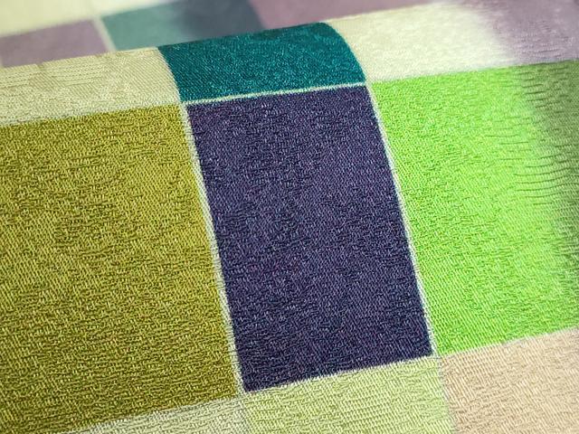 平和屋着物●極上　全通柄袋帯　変わり市松　逸品　DZAB3666kh6_3