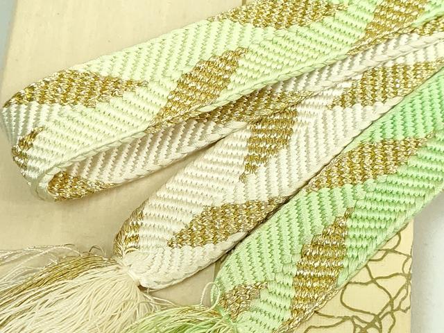 平和屋本店●極上　有職組紐道明　帯締め　笹浪組　金糸　宮内庁御用　国立博物館御用　東京芸術大学御用　逸品　DZAA11658kh6