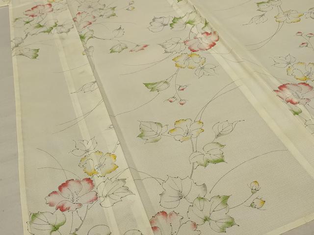 平和屋着物＊夏物　小紋　絽　草花文　洗える着物　AABE7512jd 平和屋着物＊夏物 小紋 絽 草花文 洗える着物 AABE7512jdの通販はau