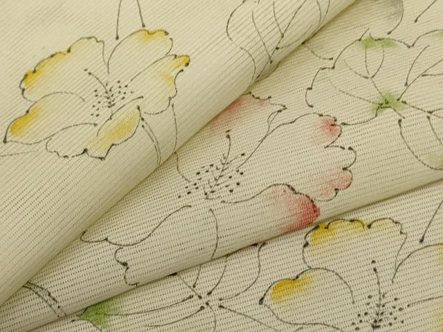 平和屋着物＊夏物　小紋　絽　草花文　洗える着物　AABE7512jd 平和屋着物＊夏物 小紋 絽 草花文 洗える着物 AABE7512jdの通販はau