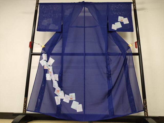 平和屋着物＊夏物　訪問着　絽　色紙花文　洗える着物　未使用　AABE9009jd