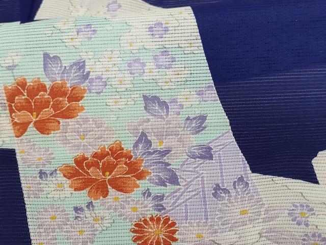 平和屋着物＊夏物　訪問着　絽　色紙花文　洗える着物　未使用　AABE9009jd_5