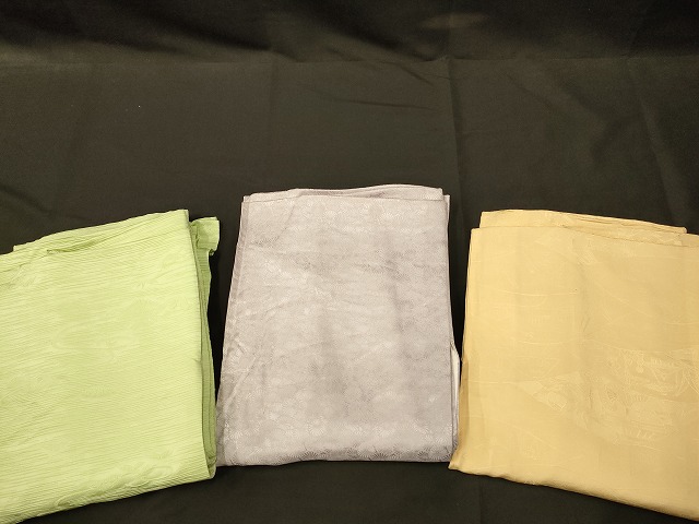 平和屋本店■色無地 まとめて 3点 人物 風景 菊 作家物 地紋 など 着用可能多数 未使用品あり 全て正絹 ppp3305