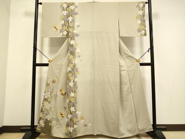 平和屋着物●訪問着　友禅　駒刺繍　舞花文　金彩　正絹　逸品　AABG2742cs 平和屋着物○訪問着 友禅 駒刺繍 舞花文 金彩 正絹 逸品 AABG2742csの