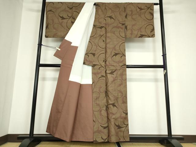 平和屋着物●本場大島紬　7マルキ　唐草文　正絹　逸品　DABA4559az_1