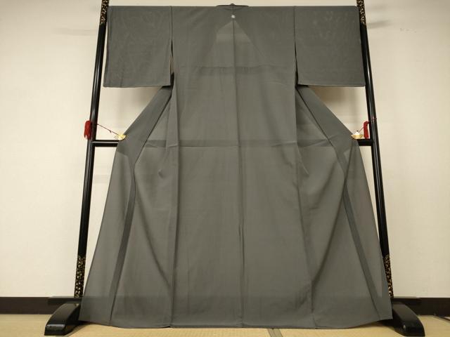 平和屋着物＊夏物　色無地　絽　山鳩色　正絹　逸品　未使用　AABF5059jd