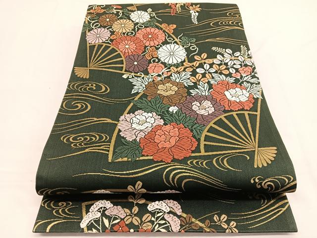 平和屋着物●六通柄袋帯　唐織能衣文　金糸　正絹　逸品　BAAW4376hv 15,184円
