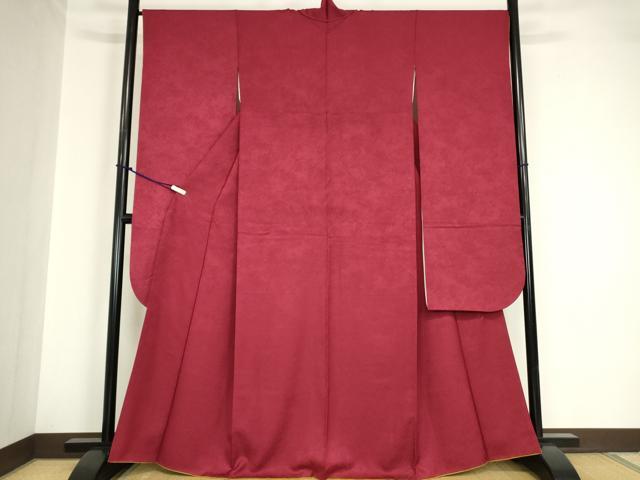平和屋着物●パリコレクション　ファッションモデル・デザイナー　山口小夜子　振袖　色無地　真紅色　正絹　逸品　DABA4640az_1