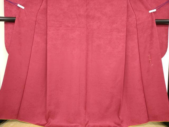 平和屋着物●パリコレクション　ファッションモデル・デザイナー　山口小夜子　振袖　色無地　真紅色　正絹　逸品　DABA4640az_4