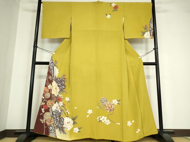 平和屋着物●訪問着　花毬文　金彩　正絹　逸品　DABA4675az