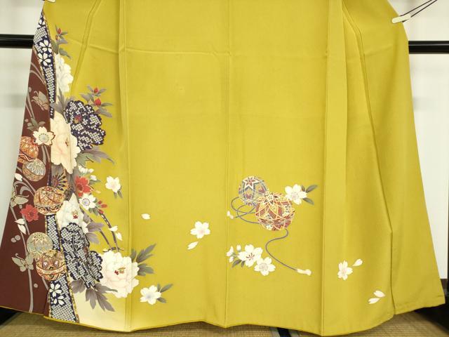 平和屋着物●訪問着　花毬文　金彩　正絹　逸品　DABA4675az_3