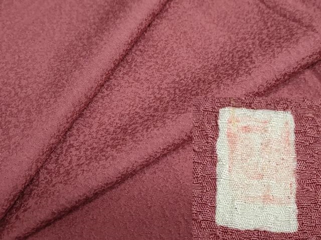 平和屋着物●上質な色無地　作家物　本草木染　紋意匠　浅蘇芳色　正絹　逸品　未使用　DABB0705ud