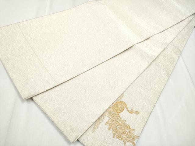 平和屋着物●太鼓柄袋帯　綴れ　孔雀花文　金銀糸　正絹　逸品　CABC5576hy 平和屋着物○太鼓柄袋帯 綴れ 孔雀花文 金銀糸 正絹 逸品 CABC5576hyの