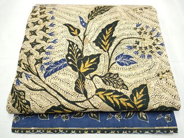平和屋着物●全通柄　京袋帯　バティック　草花文　鬼しぼ縮緬　綿　逸品　CABD0428hy