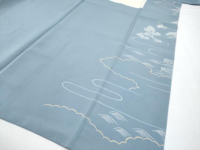 平和屋本店●極上　創業460年・千總　訪問着　刺繍　人物風景文　金糸　大丸扱い　薄花色地　逸品　CYAA4553s6_7