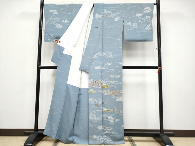 平和屋本店●極上　創業460年・千總　訪問着　刺繍　人物風景文　金糸　大丸扱い　薄花色地　逸品　CYAA4553s6_1