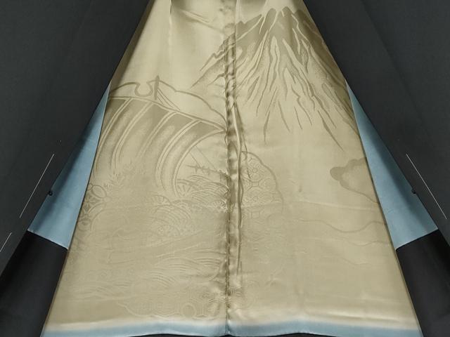 平和屋本店●極上　男性　黒紋付・羽織・馬乗り袴セット　羽裏：宝船　逸品　未使用　CYAA4543s6_7