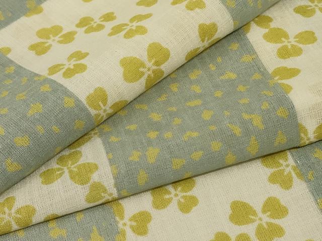 平和屋着物＊夏物　小紋　紗　市松花文　洗える着物　AABF6831jd