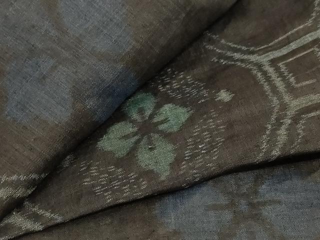 平和屋着物＊夏物　重要無形文化財　本場宮古上布　蜀江花文　苧麻　逸品　AABF6851jd