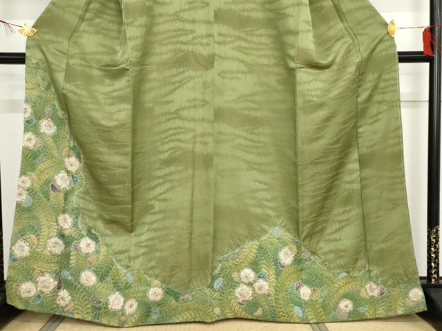 平和屋着物●訪問着　辻が花　絞り　金通し地　正絹　逸品　AABF6628cs_2