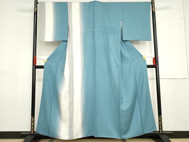 平和屋着物●訪問着　杢目絞り　間道　暈し染め　正絹　逸品　AABF6630cs