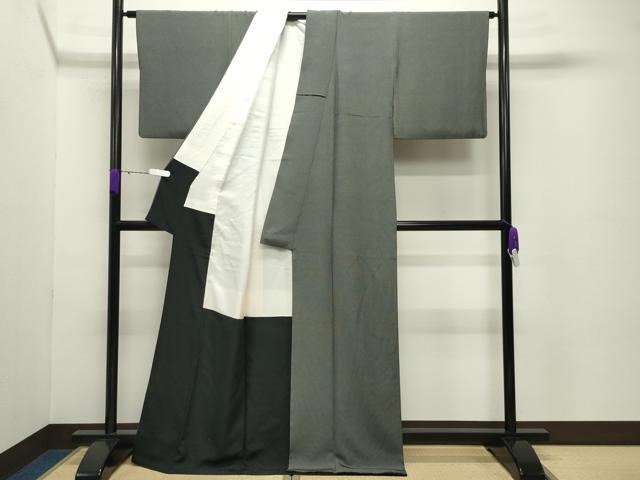 平和屋着物●伝統工芸士　関正三郎　江戸小紋　角通し　行儀　黒地　正絹　逸品　CABC8128gh_2