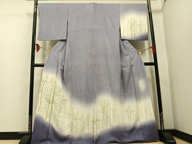 平和屋着物●訪問着　白樺　暈し染め　金銀糸　正絹　逸品　AABF8781ph